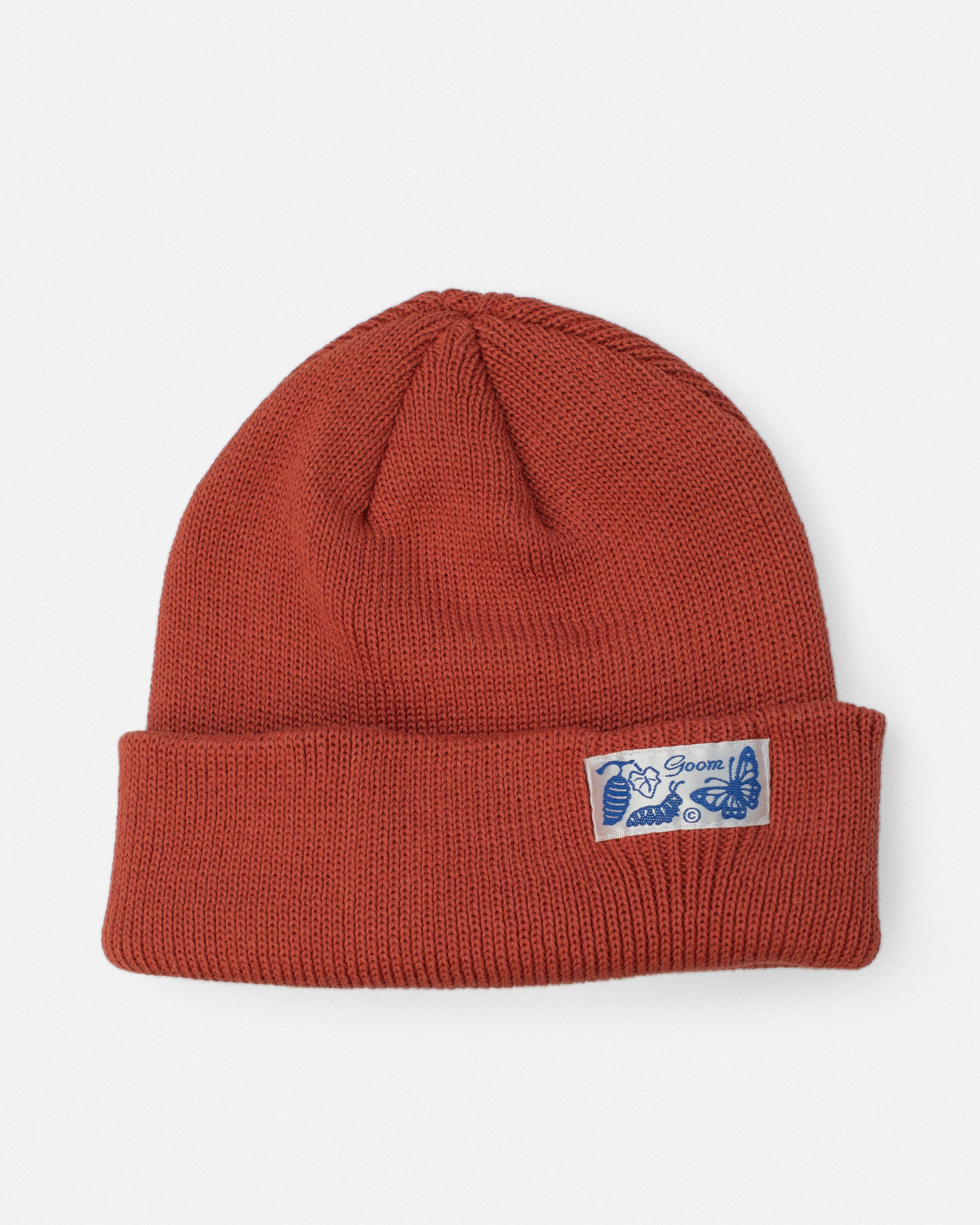 Rib-Knit Beanie - Orange